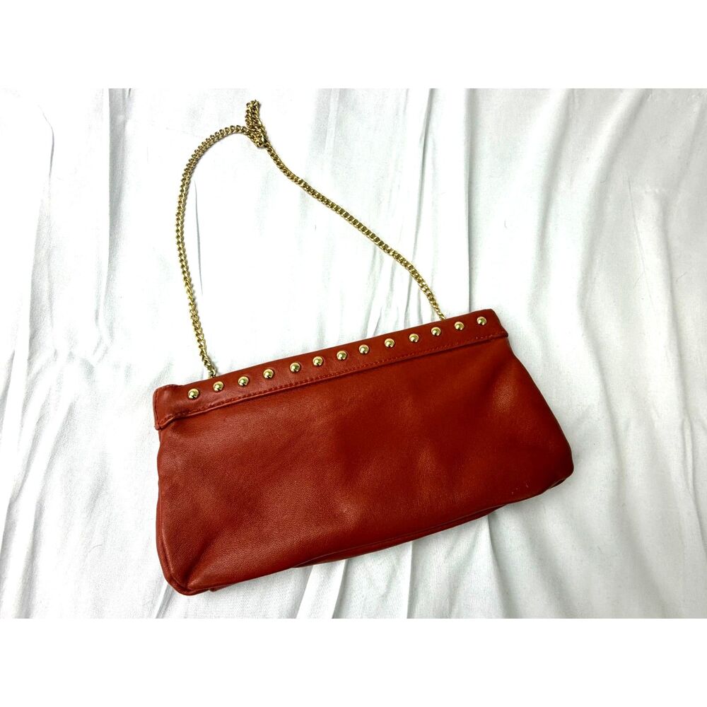 Great American Leatherworks Fall Clutch Burnt Orange with Gold Hardware